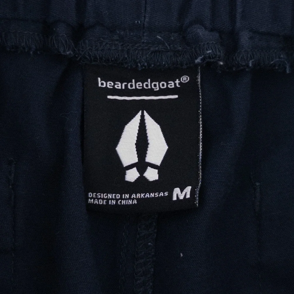 Bearded Goat Mens M Pants Navy Blue Elastic Waist Stretch Twill Gorpcore Utility - Picture 9 of 16